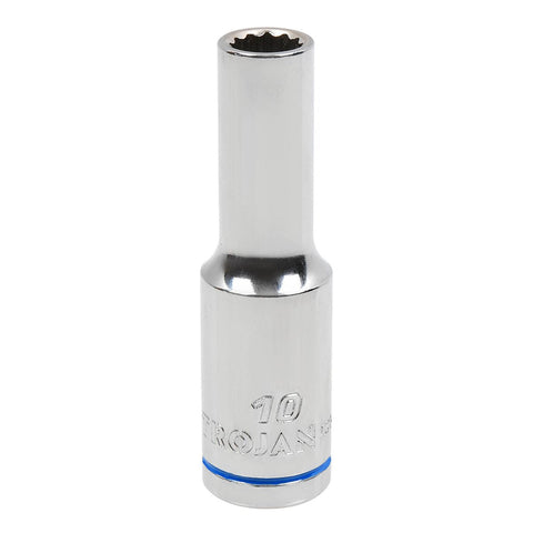 Trojan 1 2dr Deep Socket 10mm - Chrome Vanadium - 12-Point Design - Lifetime Warranty - SuperSaverAU - view 1