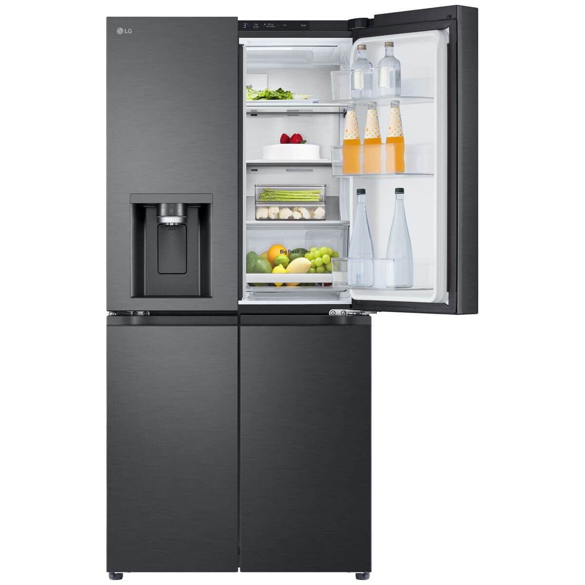 LG 506L French Door Fridge - Non-Plumbed Ice and Water, Matte Black, 4.5 Star Energy - GF-LN500MBL