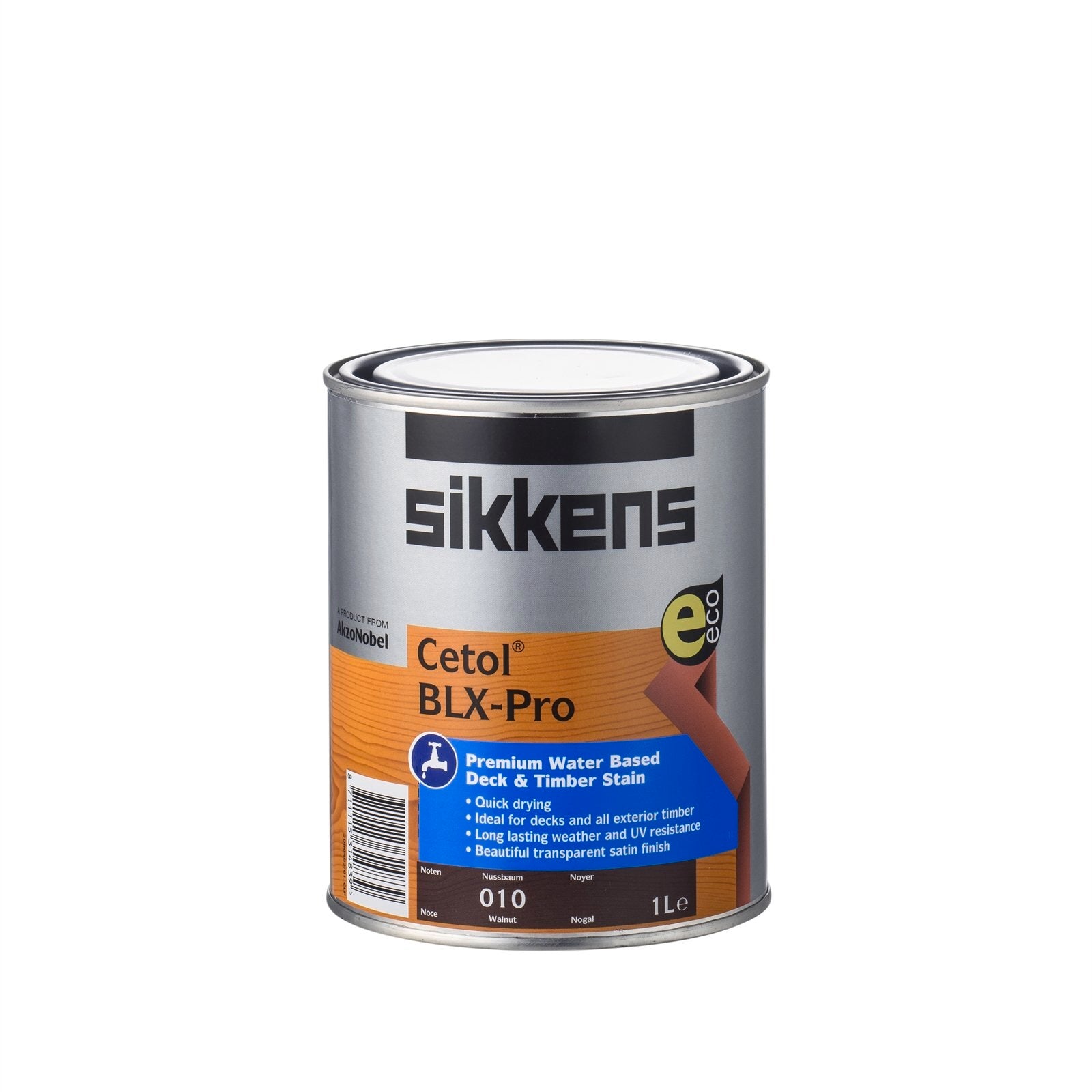 Sikkens Cetol BLX-Pro 1L Walnut Timber Stain - Water Based, UV Resistant, Waterproof Exterior