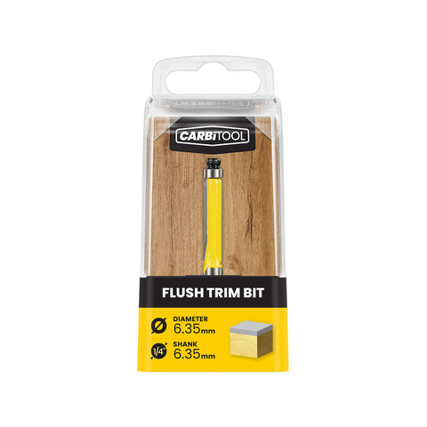 Carbitool 6.35mm TCT Flush Trim Router Bit, Double Flute