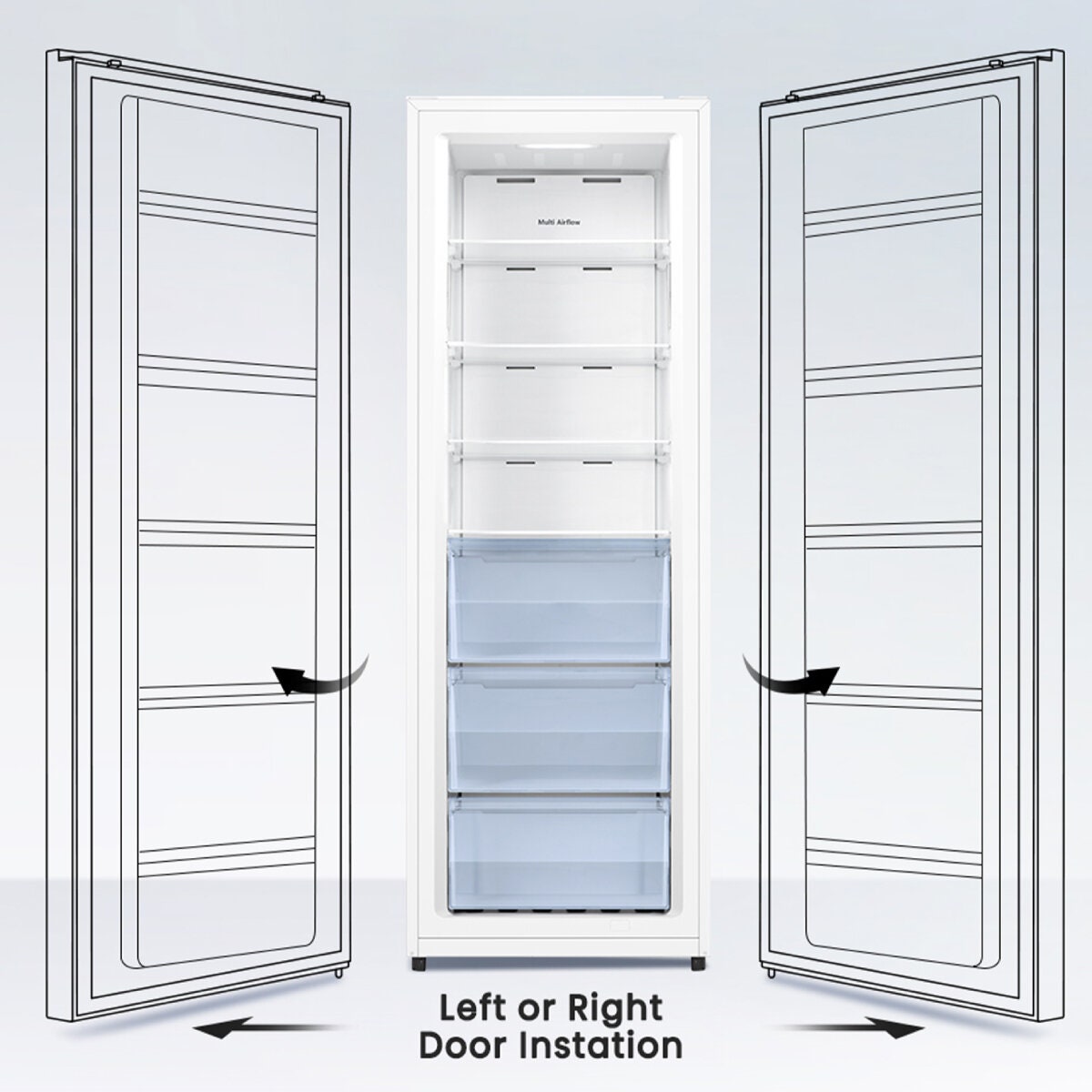 Hisense 240L Upright Hybrid Fridge Freezer - White - Total No Frost, Super Freeze and Super Cool - HRVF240