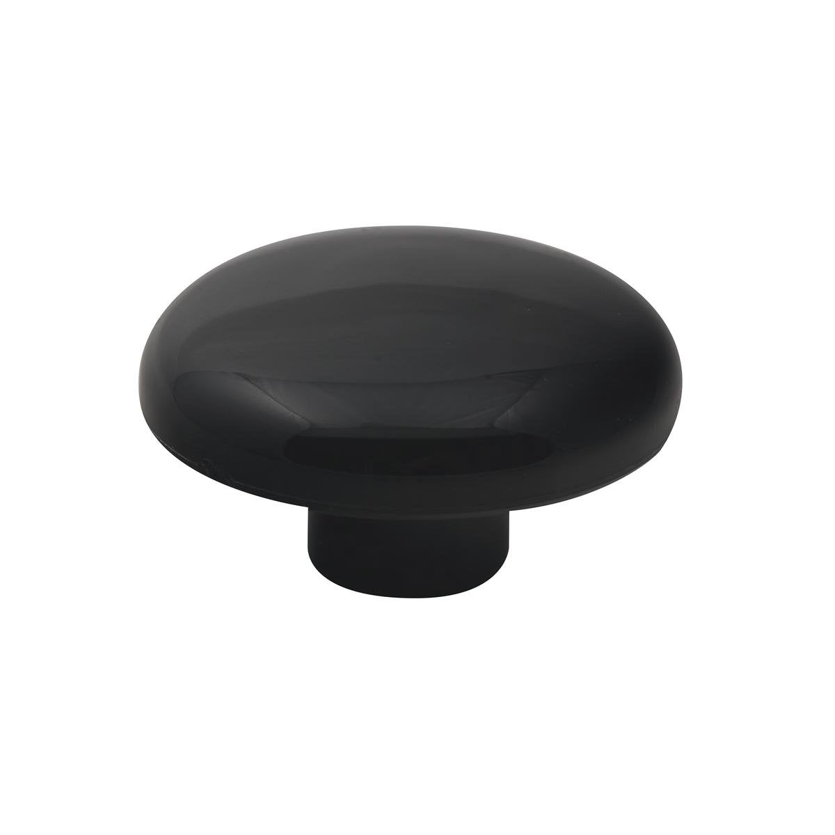 Prestige 41mm Black Plastic Hollow Knob, Cabinet Drawer Knob
