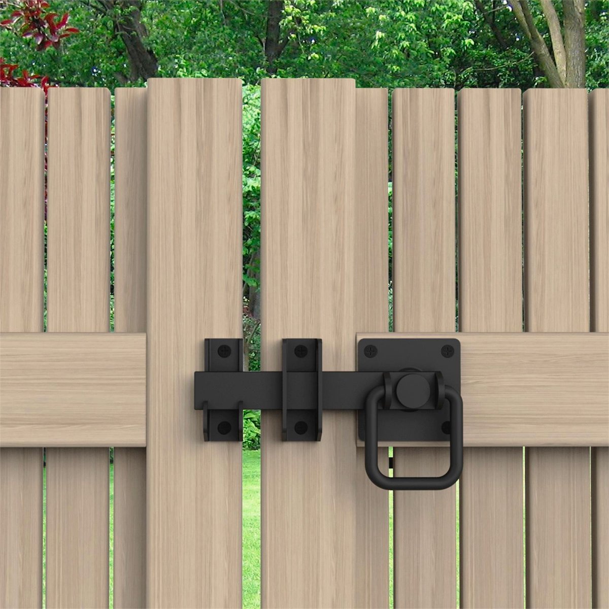 Zenith Matte Black Steel Ring Pull Gate Latch