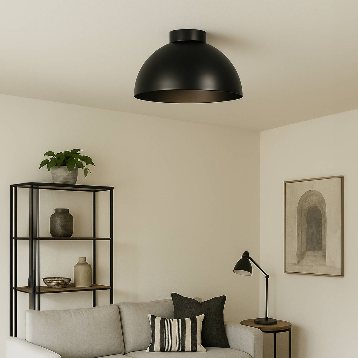 Mirabella Eliza Batten Fix, Black, DIY Plug-In Ceiling Light