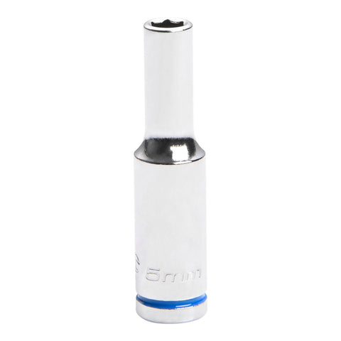 Kincrome 5mm 1/4" Square Drive Deep Socket, 6-Point Chrome Vanadium, Rust Resistant