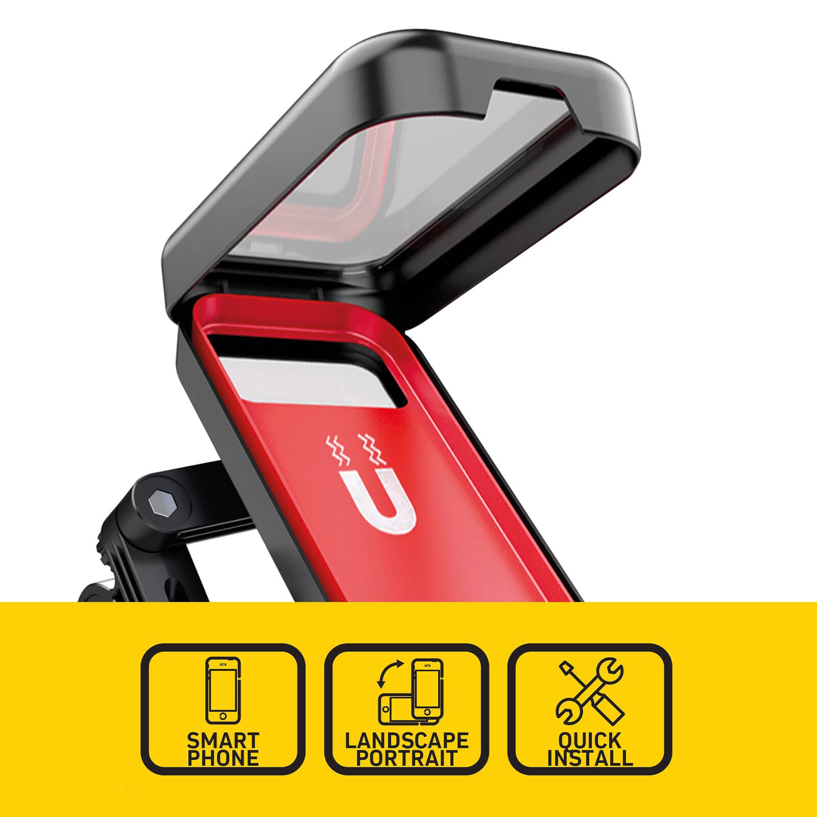 Antsig Universal Water-Resistant Bicycle Phone Mount - 360° Rotating, Black ABS AP198