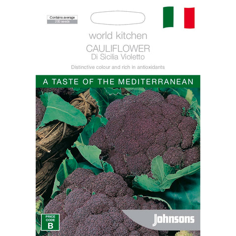 Johnsons World Kitchen Cauliflower Di Sicilia Violetto Seeds Purple Variety