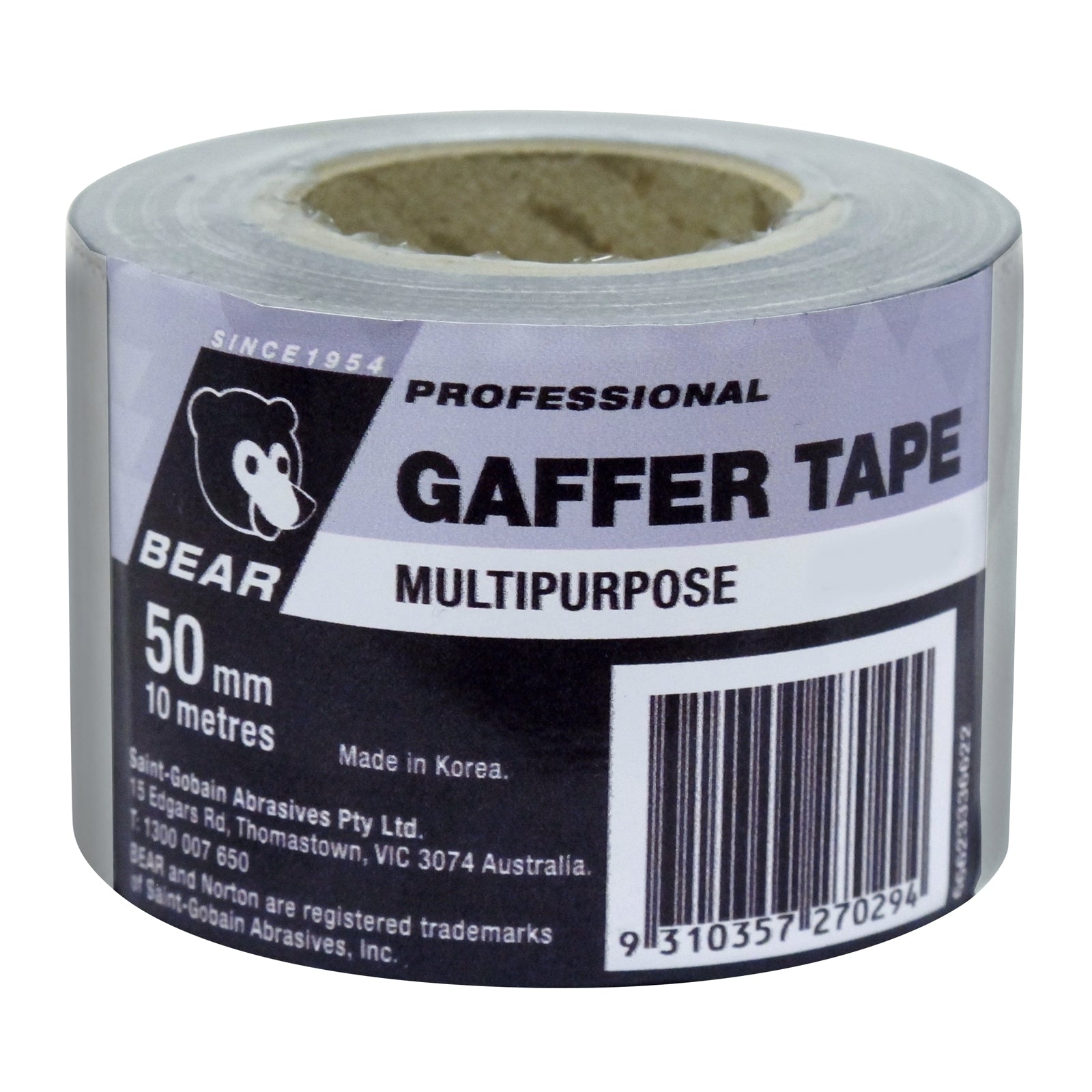 Bear Silver Multipurpose Gaffer Tape 50mm x 10m Cloth Indoor Outdoor