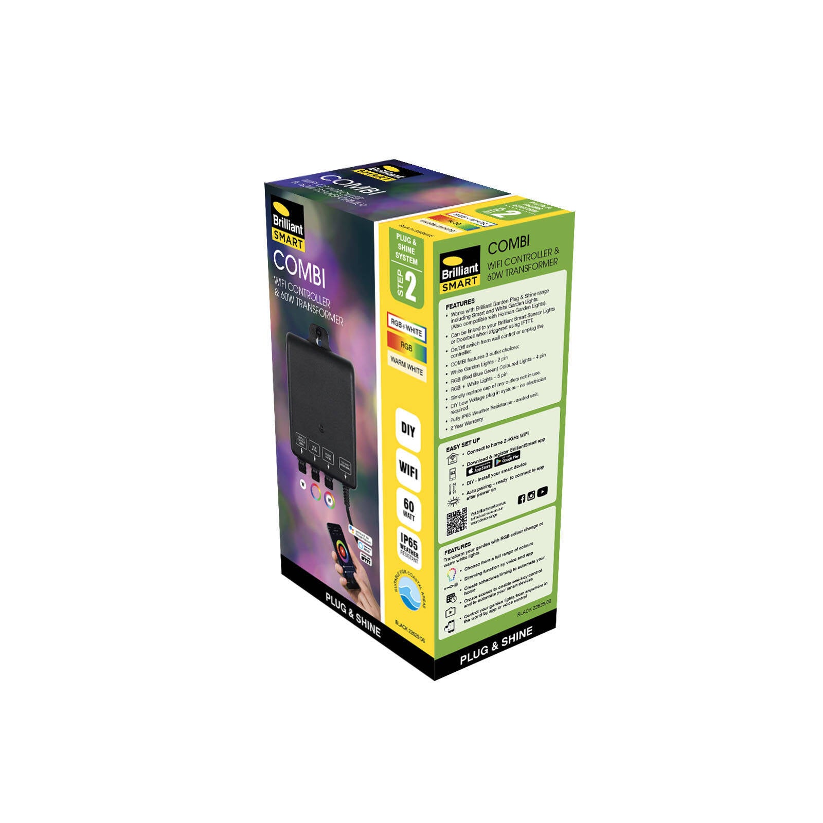 Brilliant Smart Black Combi Wi-Fi Controller & 60W Transformer, Outdoor 22629/06