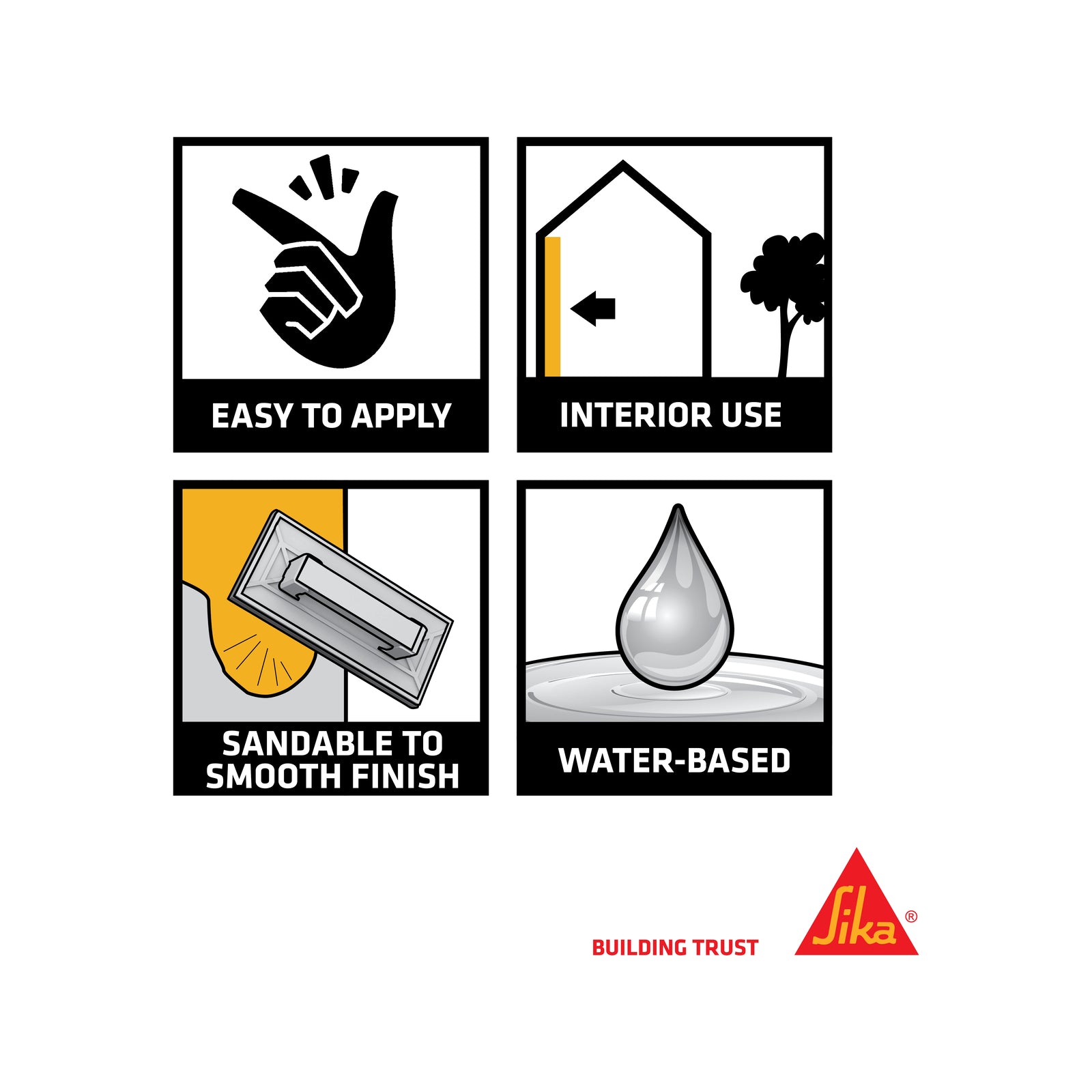 Sika Filler-101 Fine Surface Filler 250ml White Ready to Use Paintable Sandable