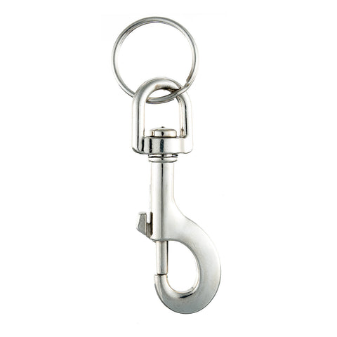 Taskmaster Nickel Plated Zinc Snap Hook with Key Ring 81 x 12mm - 4 Pack