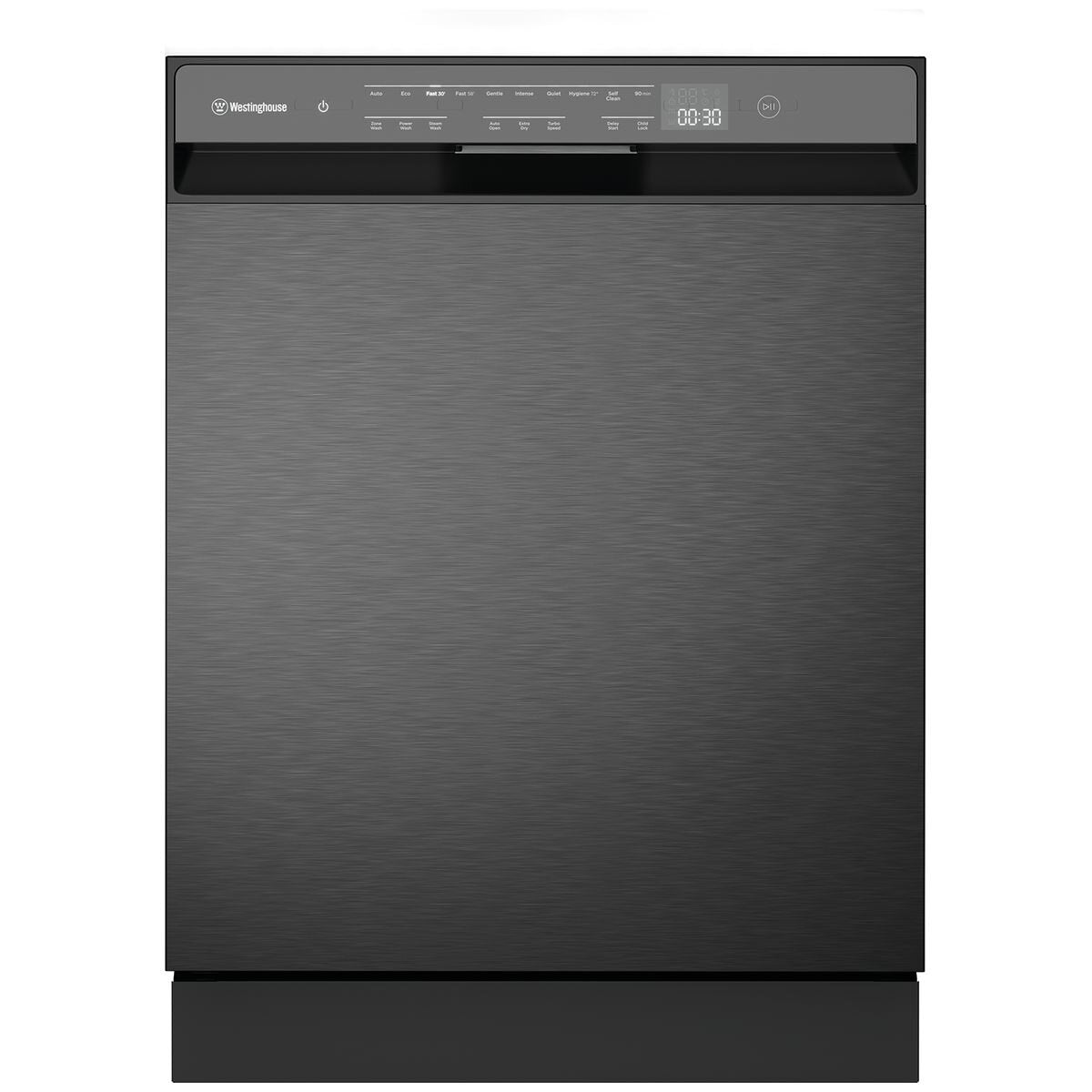 Westinghouse 60cm Underbench Dishwasher 15 Place Settings - Dark Stainless Steel, 10 Programs - WSU6608KXC