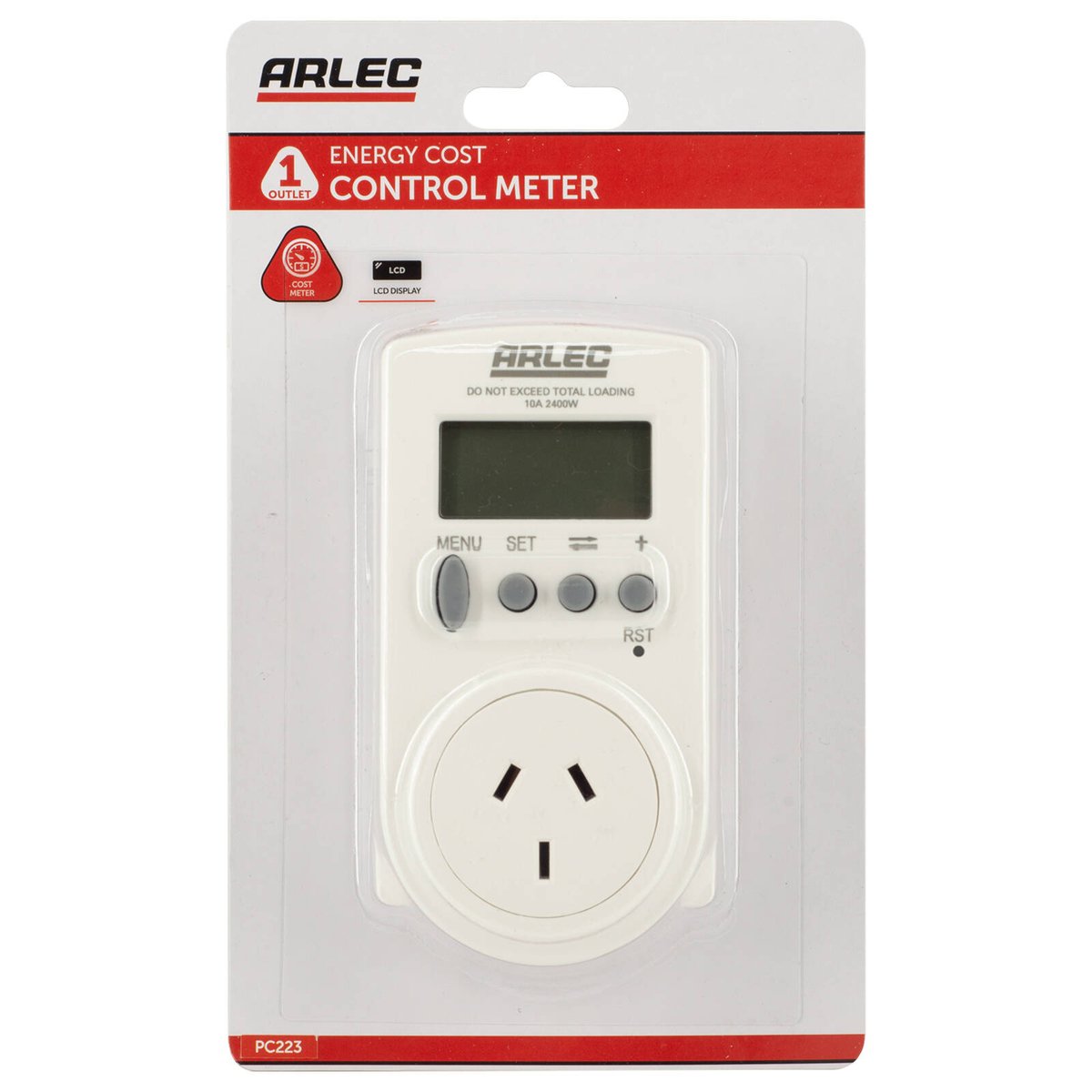 Arlec Energy Cost Electrical Meter - Measures Energy Use - LCD Display - White - SuperSaverAU - view 4