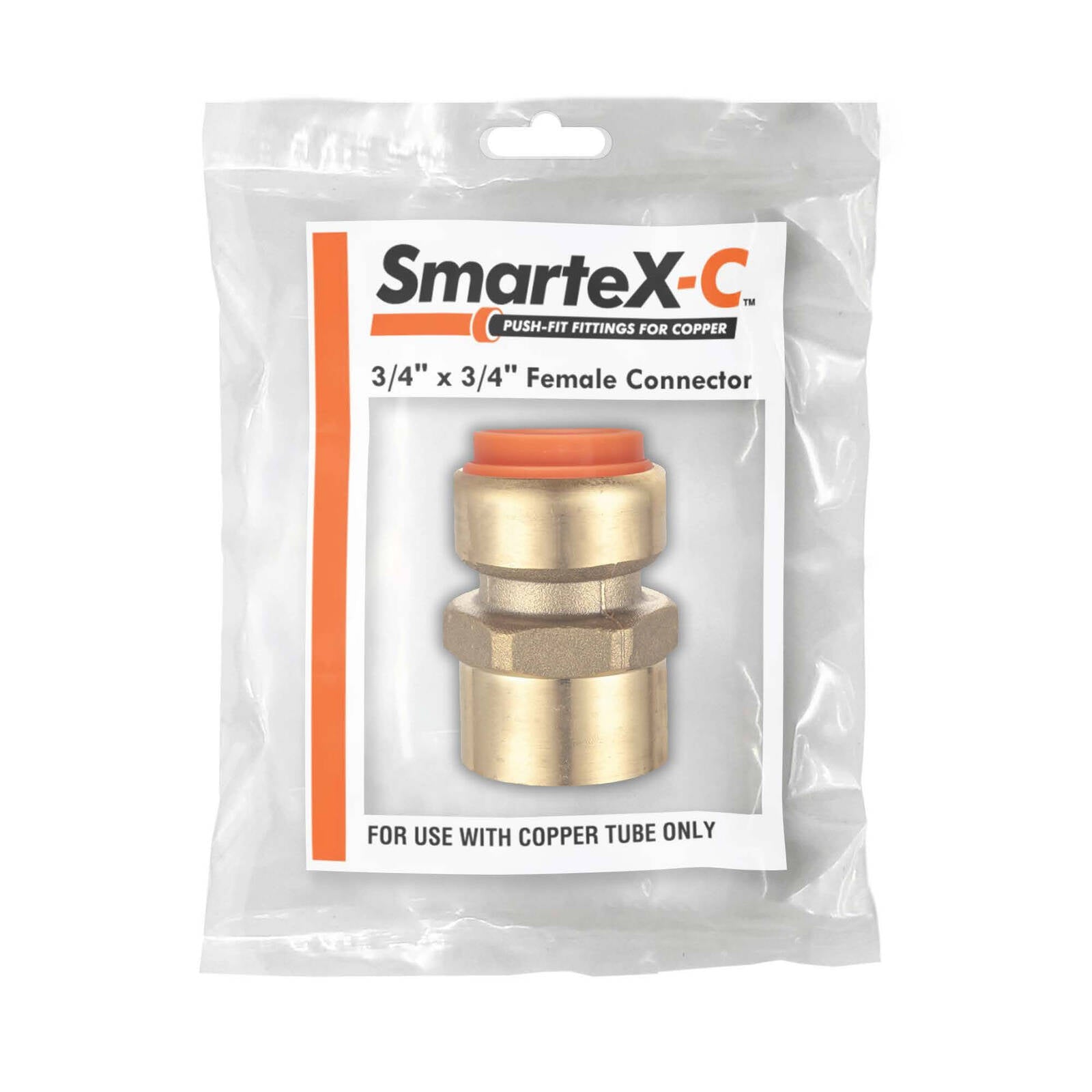 SmarteX-COPPER 20 x 20mm Female Connector, Lead Free Brass Push-Fit
