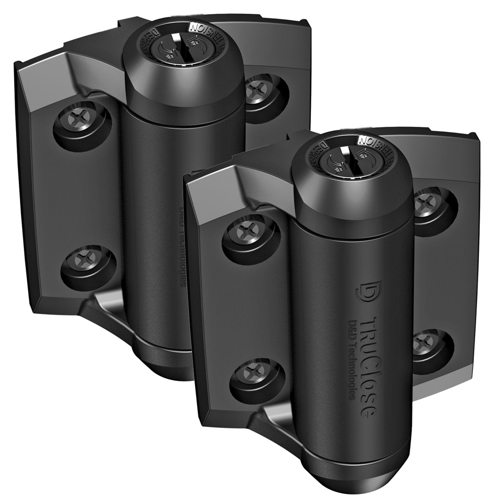 D&D Technologies TruClose Adjustable Self-Closing Pool Gate Hinges Black