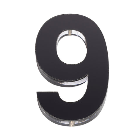Sandleford 120mm Black Acrylic House Number 9 - Gloss, Weather Resistant