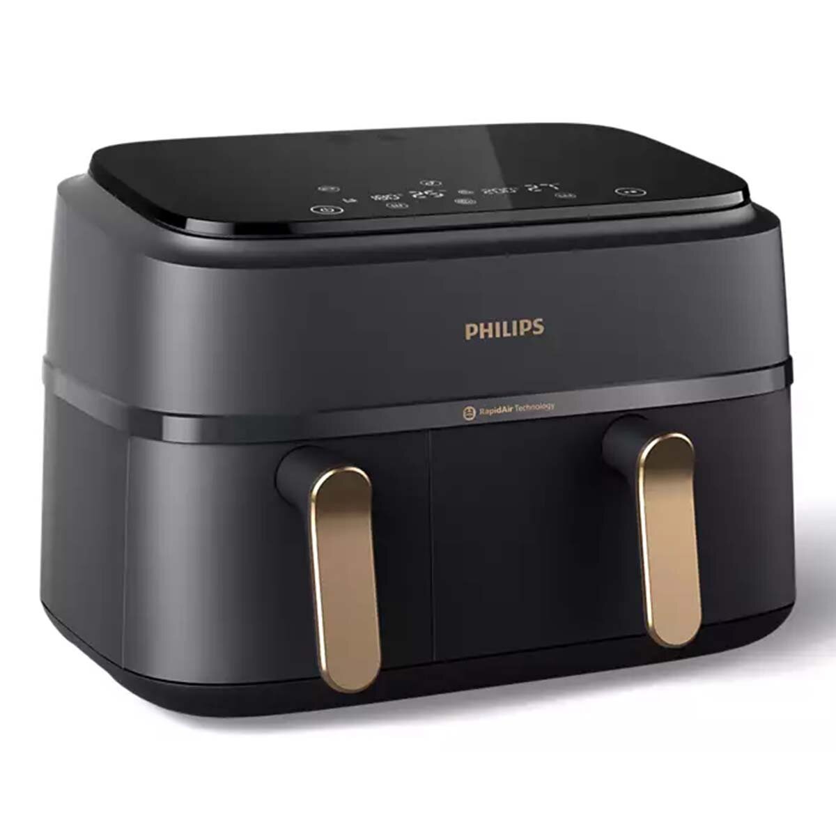 Philips 3000 Series 9L Dual Basket Airfryer XXL - Sync and Copy Functions, Black - NA352-00