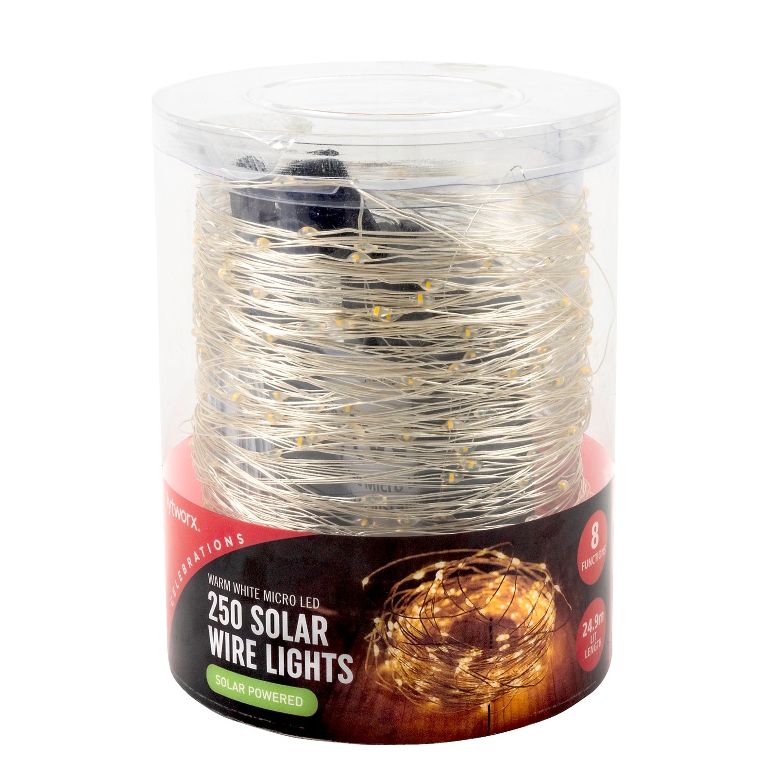 Lytworx 24.9m Warm White Solar Micro LED Wire Lights - 250 Pack 61665