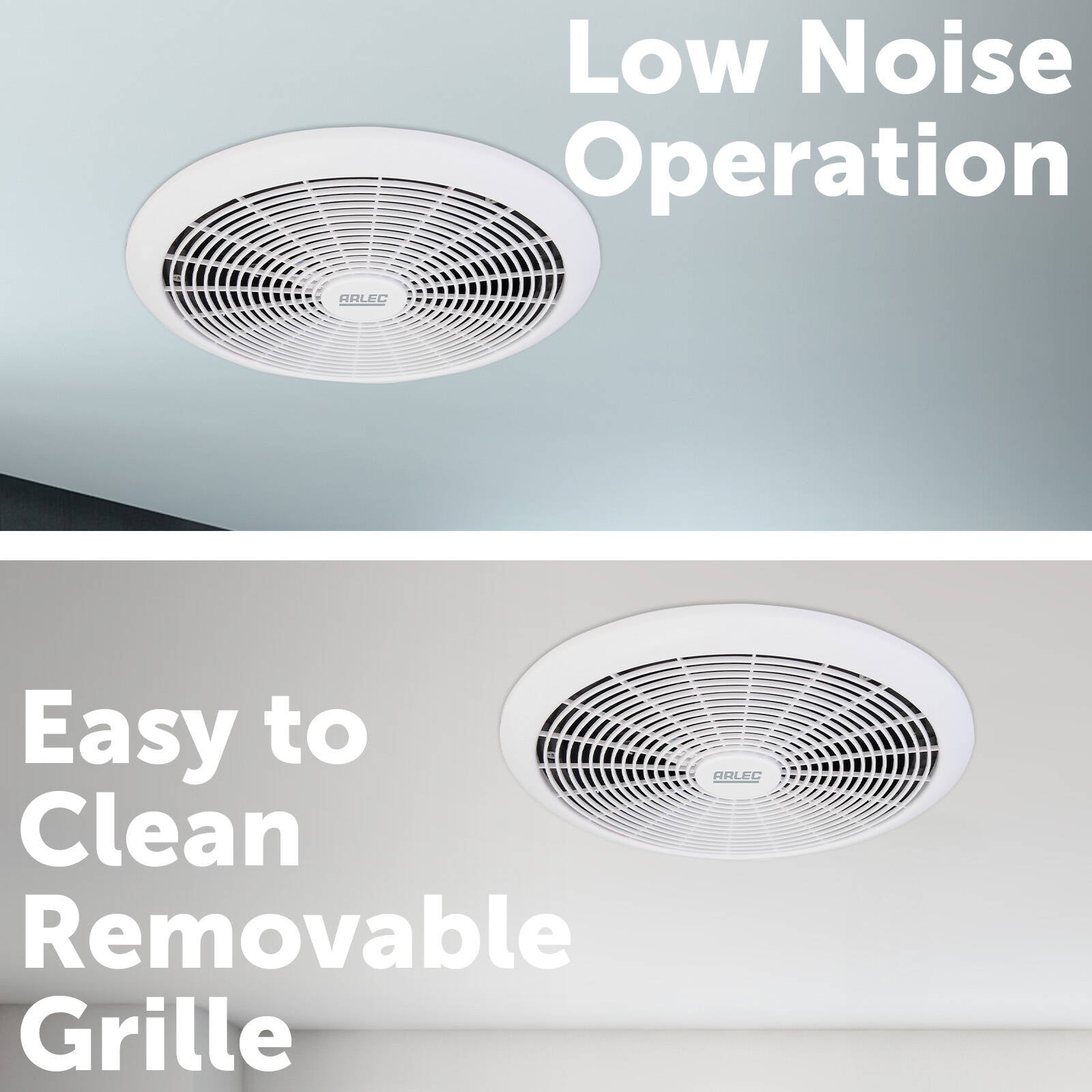Arlec 200mm White Energy Efficient Ceiling Exhaust Fan - 220m3/hr, 4.2W, MEF20