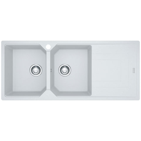 Franke Urban double bowl topmount or flush mount sink - right hand drainer - White - UBG621PWRHD