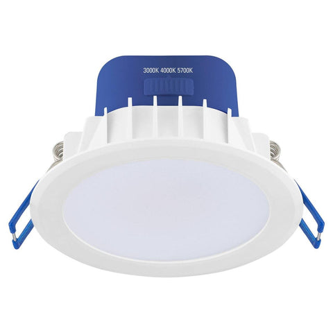 Deta 9W Tri Colour Dimmable LED Downlight - IP44 - 110mm - White & Blue - SuperSaverAU - view 1