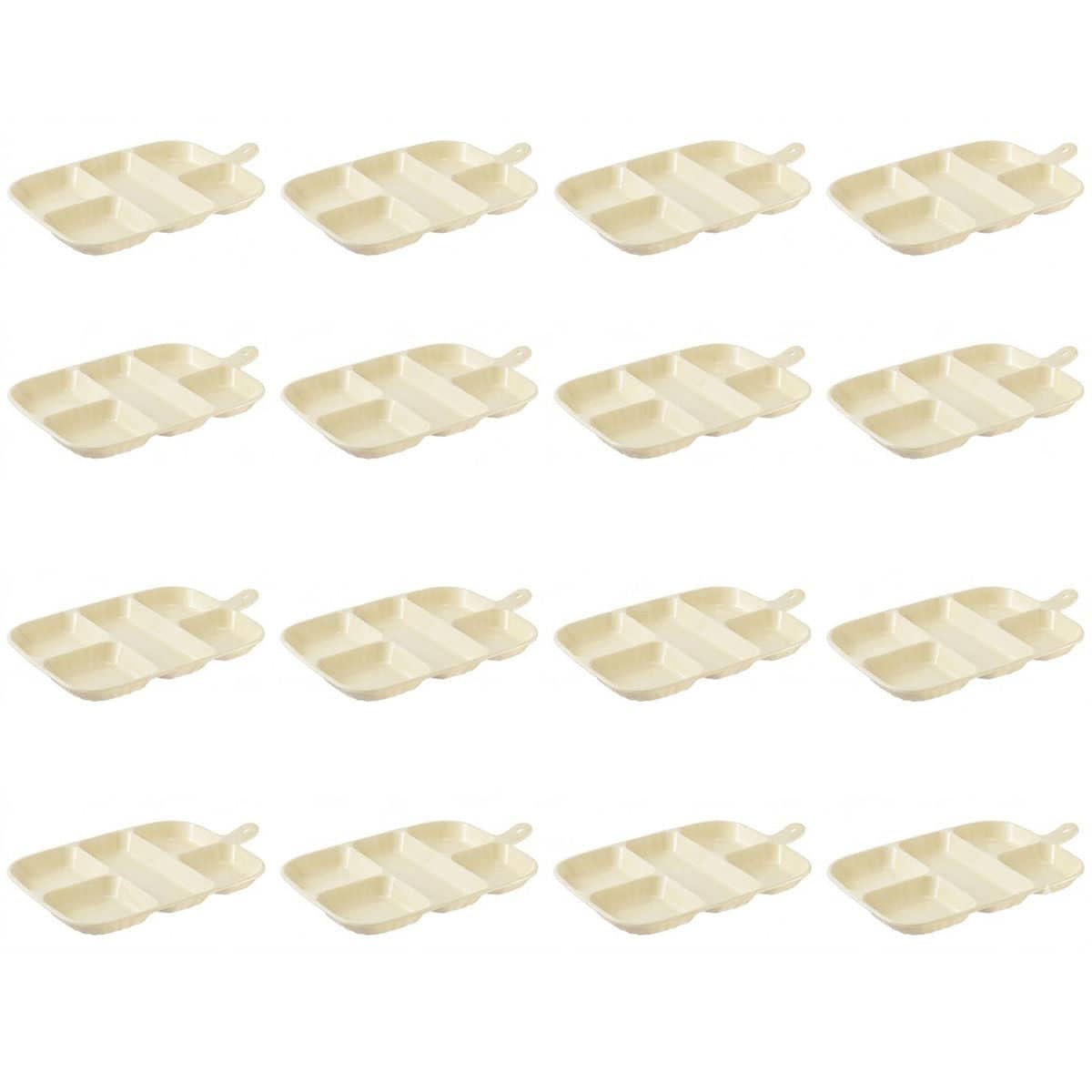 Beige 5 Compartment Prep Trays Pack of 16 27 x 16.8 cm PET - view 2