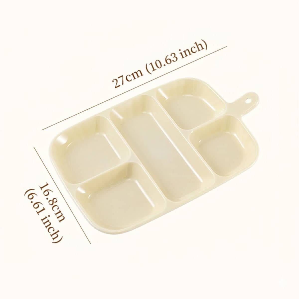 Beige 5 Compartment Prep Trays Pack of 16 27 x 16.8 cm PET - view 3