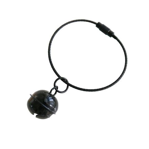 Bell Keychain with Wire Loop Key Ring - Black