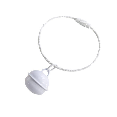 Bell Keychain with Wire Loop Key Ring - White