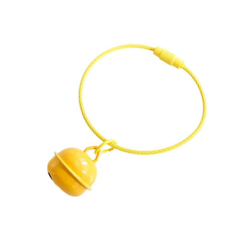 Bell Keychain with Wire Loop Key Ring - Yellow