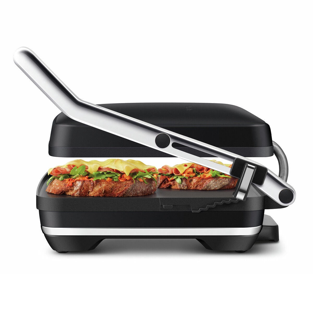 Breville Toast and Melt Four Slice Sandwich Press - Black Truffle, Floating Hinge, 2200W - LSG5450BTR
