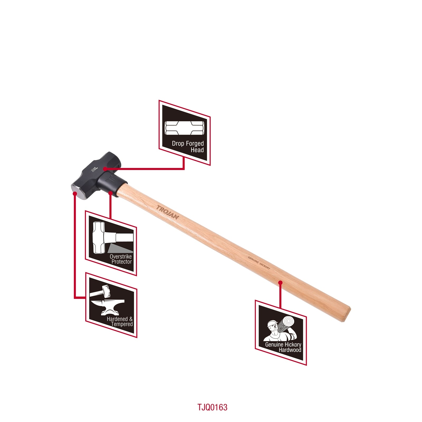 Trojan 8lb 3.6kg Timber Handle Sledge Hammer