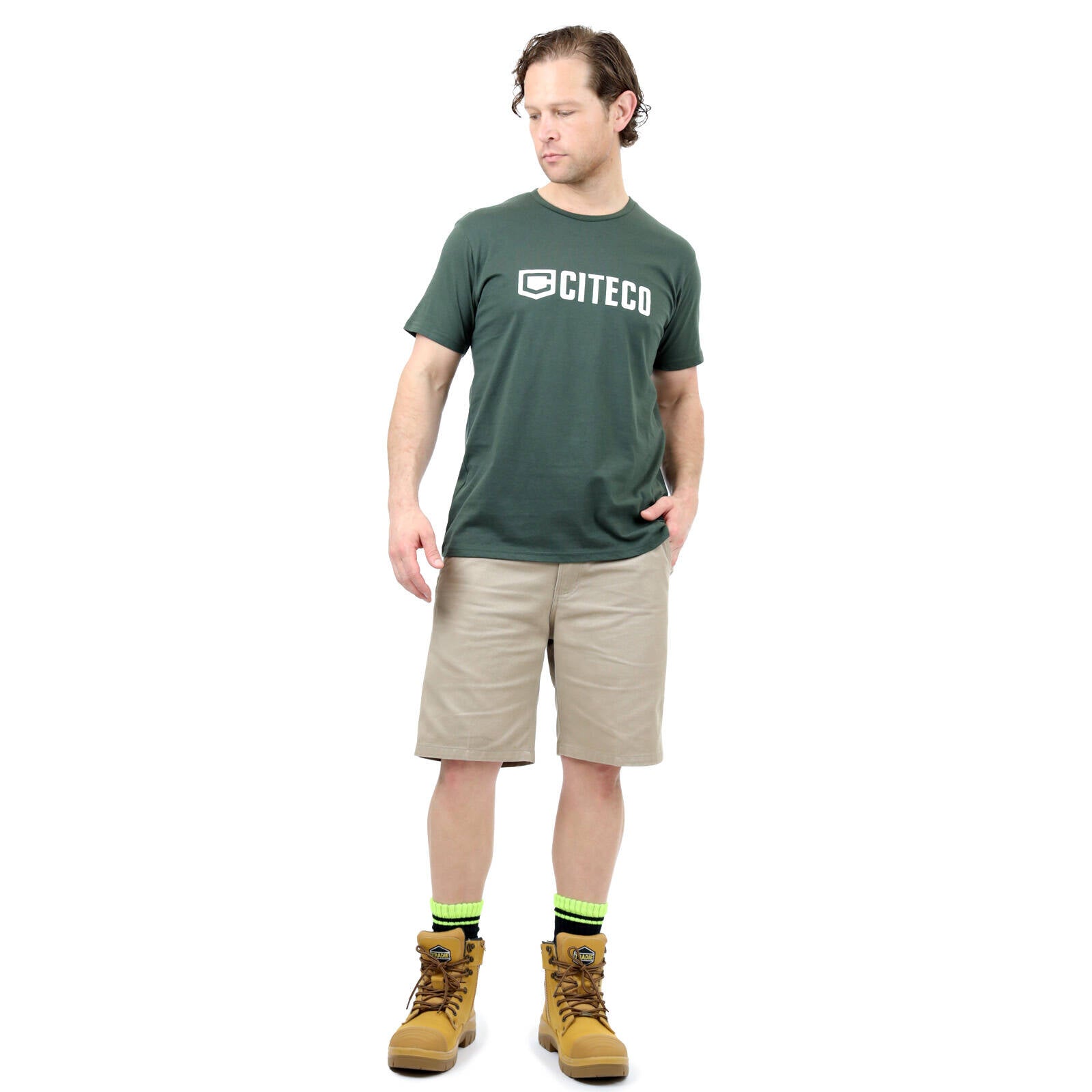 Citeco Khaki Tee - Men's Cotton/Polyester T-Shirt, Small