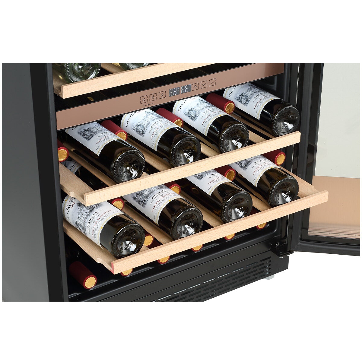 LeCavist 44 Bottle Dual Zone Wine Cabinet - Black - Humidity Control - Anti-Vibration - LJ44VN2ZBU