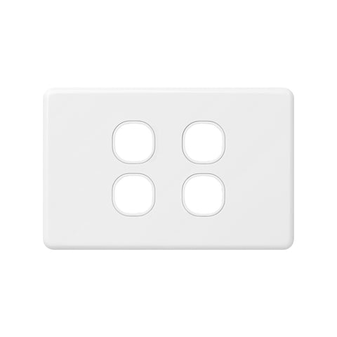 DETA X6 Four Gang Grid Plate White Polycarbonate Customisable