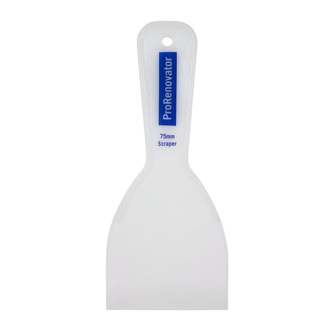 Pro Renovator 75mm Plastic Flat Blade Scraper for Paint Removal & Putty