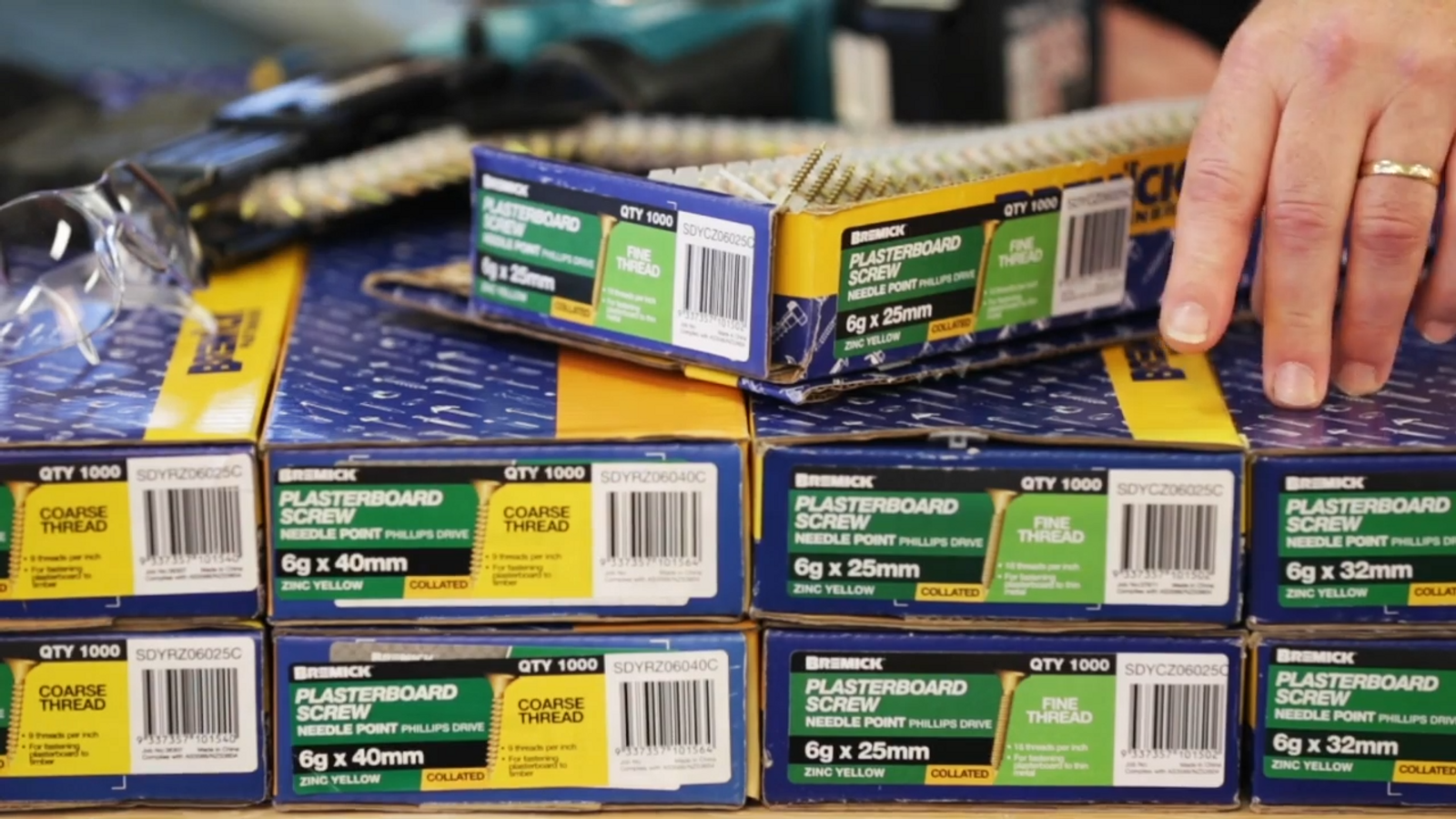 Bremick 6g x 40mm Zinc Yellow Coarse Collated Screws - 1000 Pack
