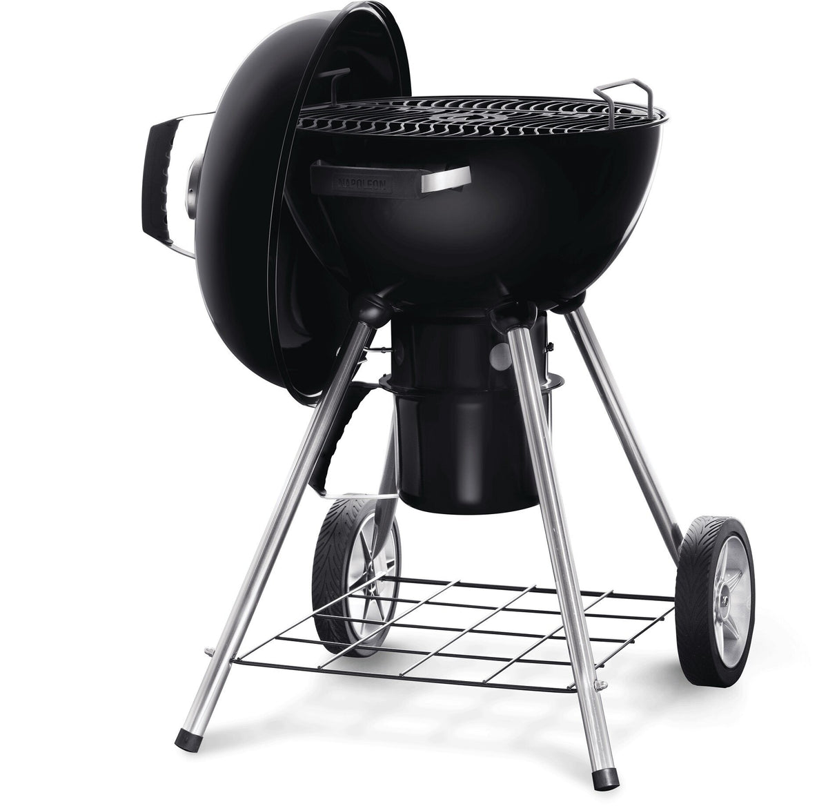 Napoleon Rodeo 18 Inch Charcoal Kettle BBQ - Black with Silver Accents, 44cm Cooking Area - NK18K-LEG-1