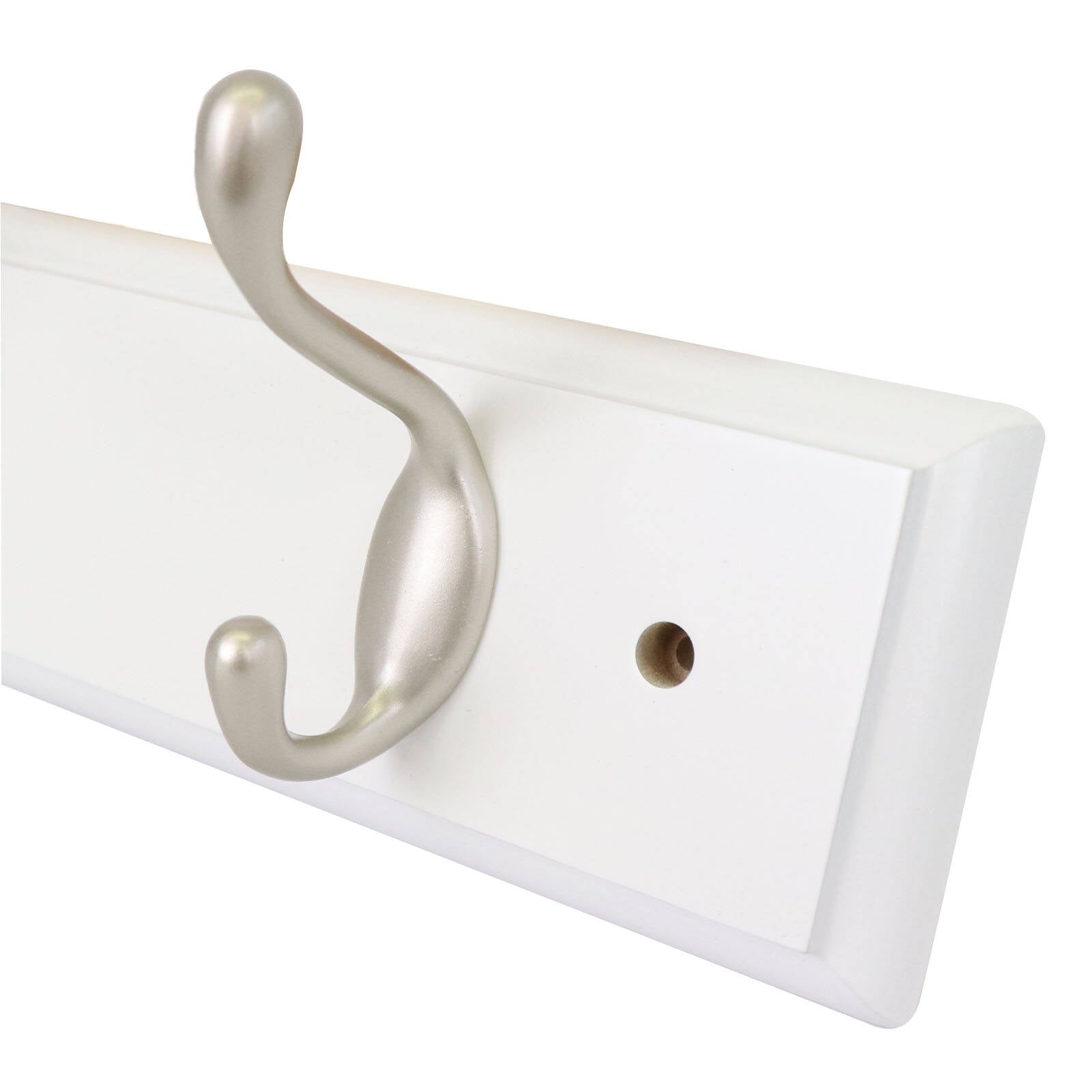 Syneco 450mm White MDF Coat Rack 4 Hooks