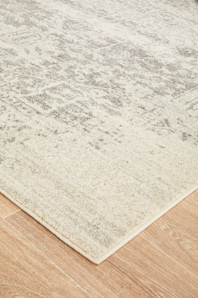 Rug Culture Evoke Extra Large Rug 330x240cm - White Silver Power Loomed Polypropylene - EVO253WSIL330X240