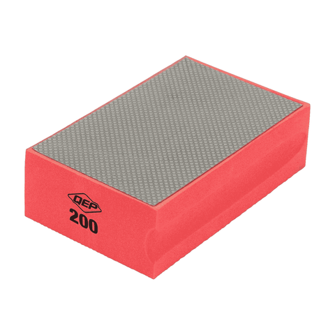 QEP Diamond Sanding Block 200 Grit, Fine, Wet and Dry, for Tile Stone Granite Glass