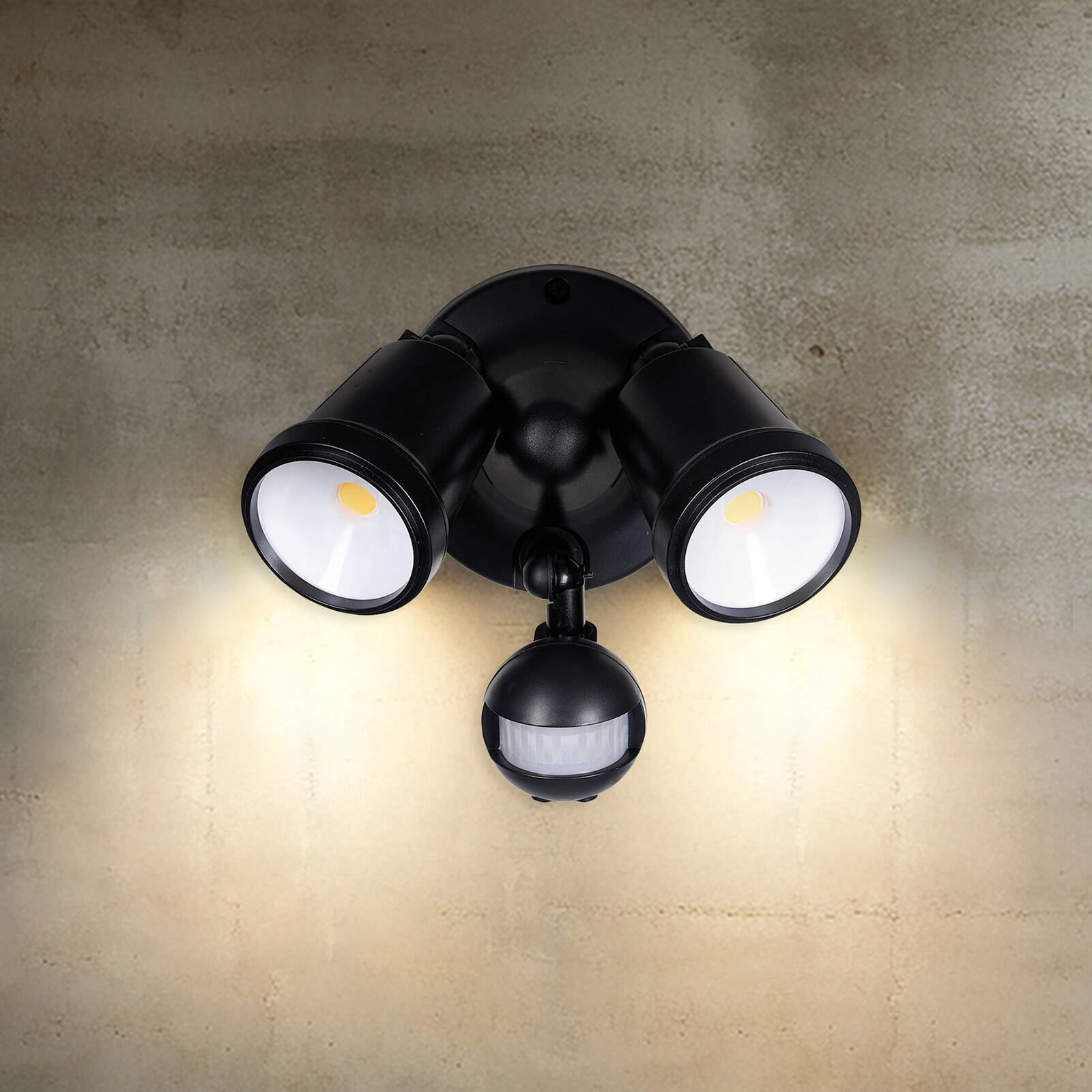 Brilliant Raptor III Black LED DIY Twin Security Light 20W Motion Sensor 22595/06