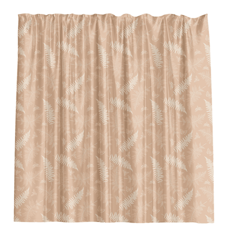 Barelli Long Drop Ferns Amberlight Polyester Shower Curtain 210 x 180cm 12 Rings