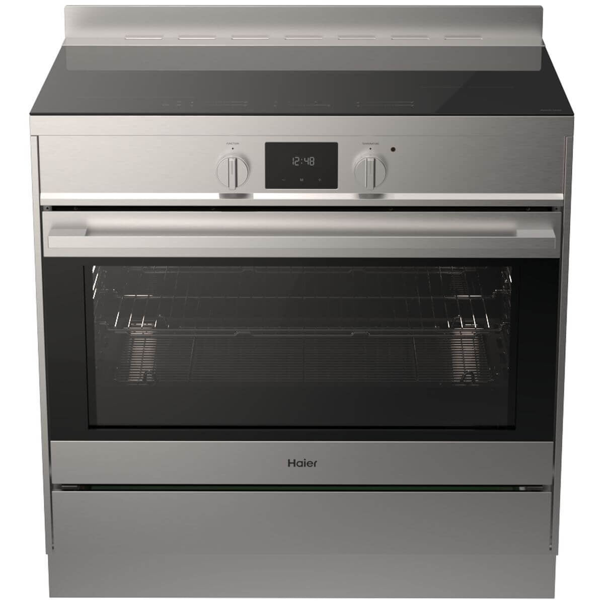 Haier 90cm Electric Freestanding Induction Oven 149L - Stainless Steel, Air Fry, Steam Bakery - HOR90S11ISX2
