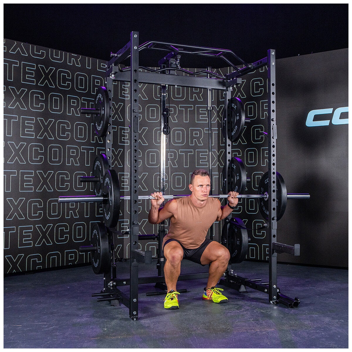 Cortex PR-4 foldable squat and power rack - black finish - 105kg - CSPR-PR4