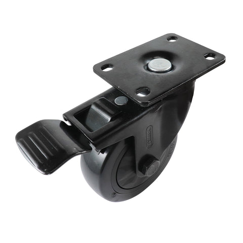 Easyroll 100mm Black PVC Swivel Brake Castor 100kg Indoor Outdoor