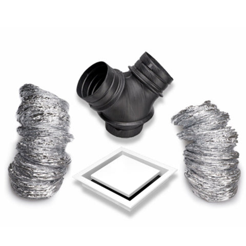 Schweigen Venting Kit - 2 x 3m Flexi Hose, Y Connector and Room Vent, White - DVK600ST