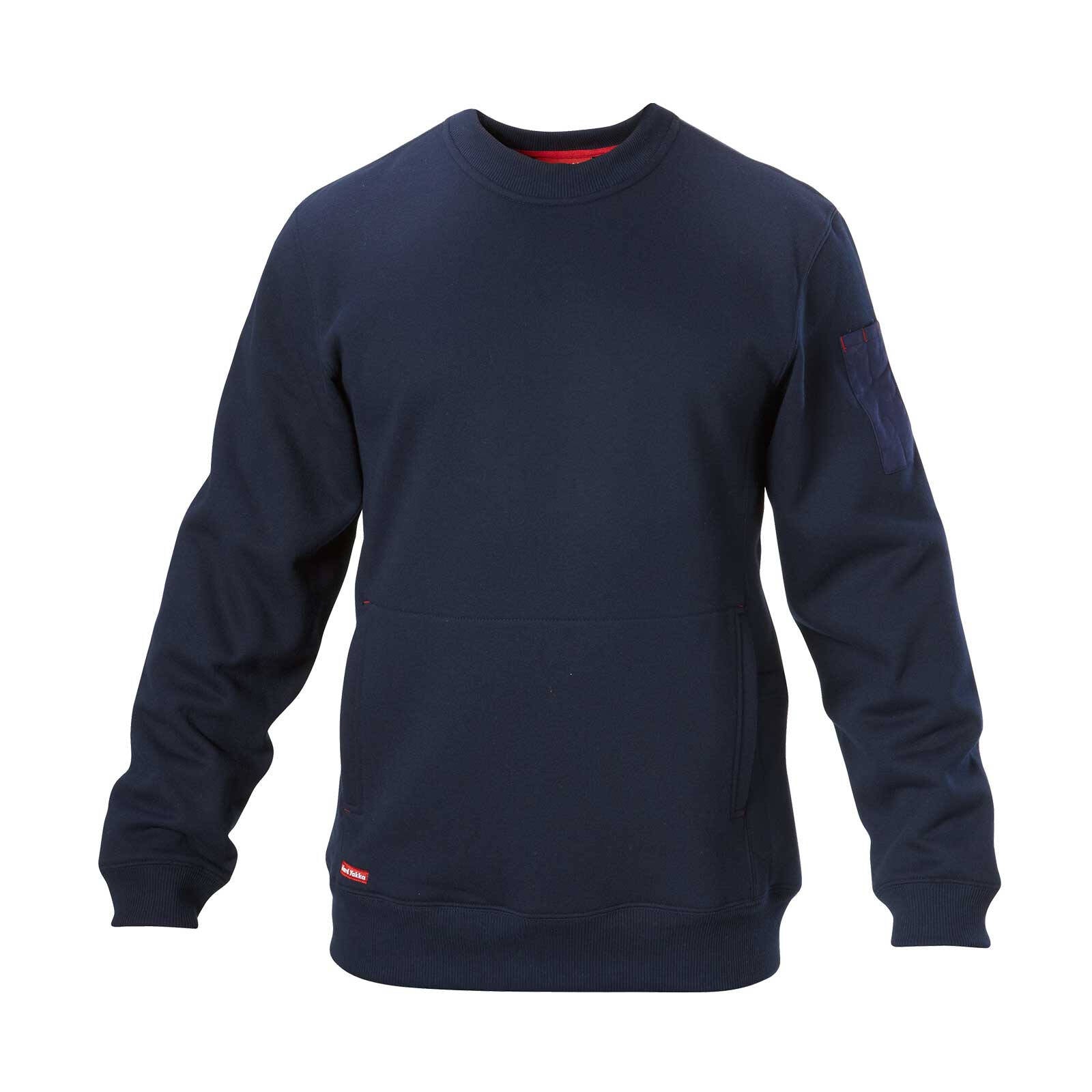 Hard Yakka Navy Brushed Fleece Crew Neck Jumper Mens Size S