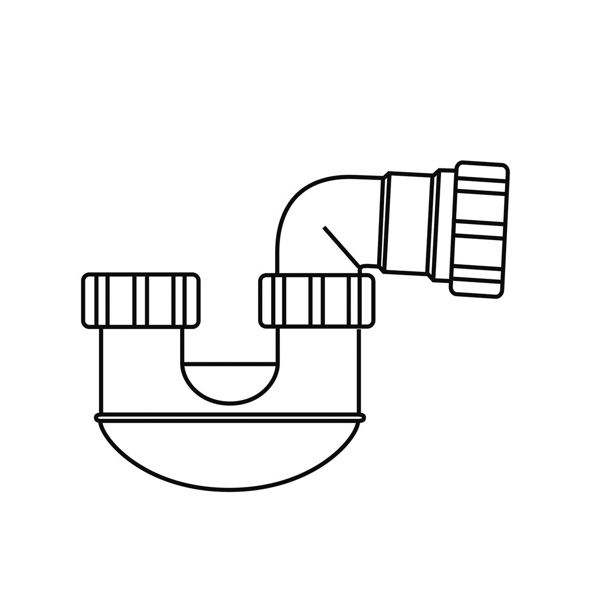 Caroma 50mm White Plastic Short Inlet P Trap