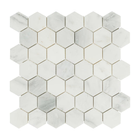 decor8 Florentine White Marble Tile 300x300x10mm Hexagonal Mosaic - SuperSaverAU - view 1